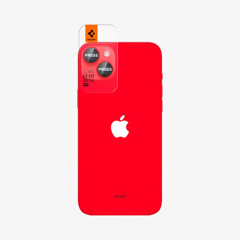AGL07163 - iPhone 15 Pro / 15 Pro Max Optik Pro Lens Protector in natural titanium showing the device
